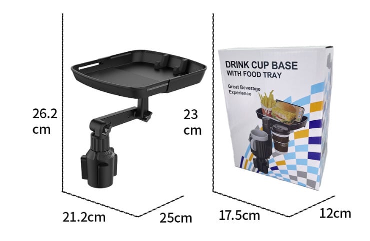 Universal 360° Swivel Car Cup Holder Tray